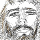 Sketch of a young man in pencil.